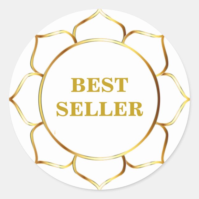 Golden Best Seller Lotus Blume Runder Aufkleber (Vorderseite)