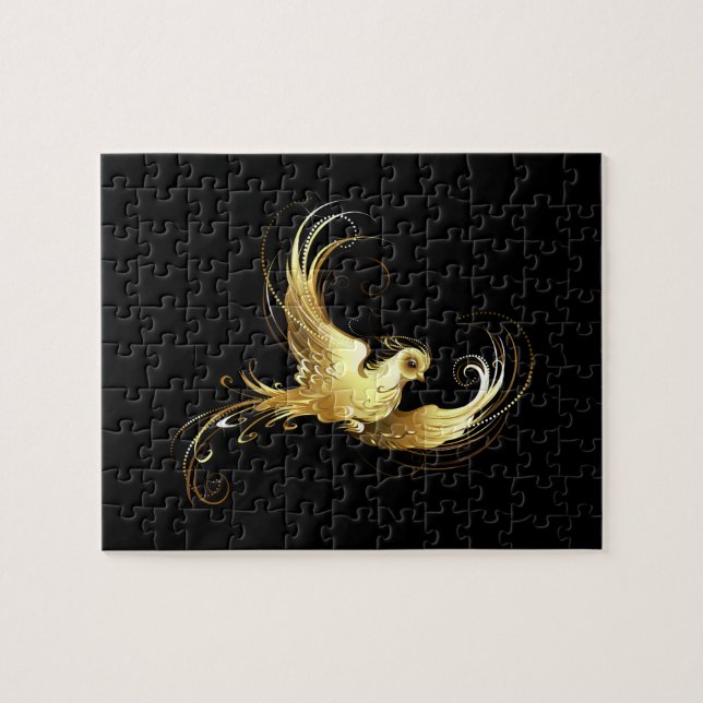 Golden Bird im schwarzen Hintergrund (Horizontal)