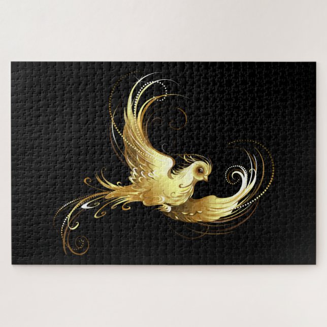 Golden Bird im schwarzen Hintergrund (Horizontal)