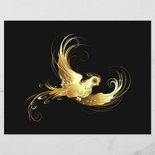 Golden Bird im schwarzen Hintergrund Flyer