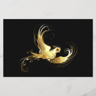 Golden Bird im schwarzen Hintergrund Flyer