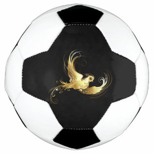 Golden Bird im schwarzen Hintergrund Fußball