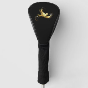 Golden Bird im schwarzen Hintergrund Golf Headcover