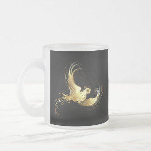 Golden Bird im schwarzen Hintergrund Mattglastasse