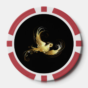 Golden Bird im schwarzen Hintergrund Pokerchips