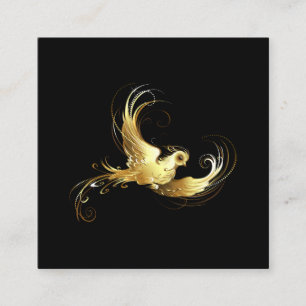 Golden Bird im schwarzen Hintergrund Quadratische Visitenkarte