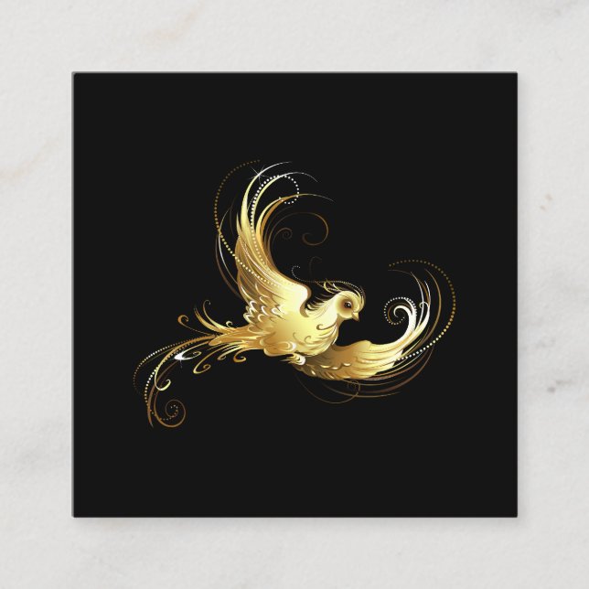 Golden Bird im schwarzen Hintergrund Rabattkarte (Vorderseite)