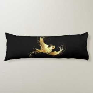 Golden Bird im schwarzen Hintergrund Seitenschläferkissen
