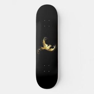 Golden Bird im schwarzen Hintergrund Skateboard