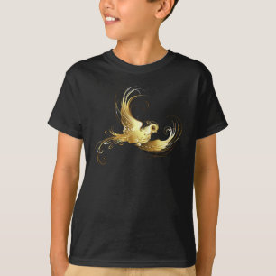 Golden Bird im schwarzen Hintergrund T-Shirt