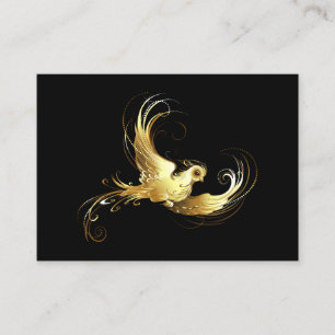 Golden Bird im schwarzen Hintergrund Telefonnummerkarte
