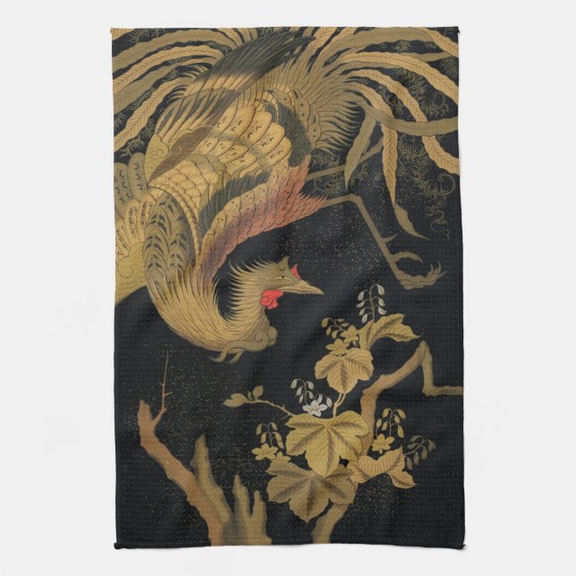 Golden Bird Japanische Klassik Antike Geschirrtuch (Vertikal)