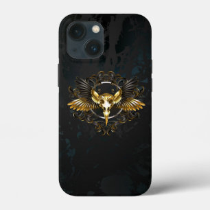 Golden Bird Skull auf schwarzem Hintergrund Case-Mate iPhone Hülle