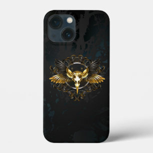Golden Bird Skull auf schwarzem Hintergrund Case-Mate iPhone Hülle