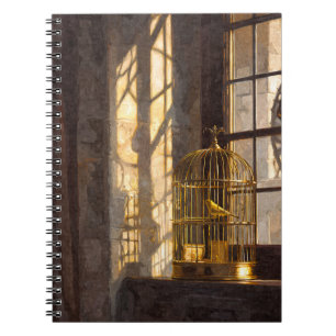 Golden Birdcage Sunlight Notebook Notizblock