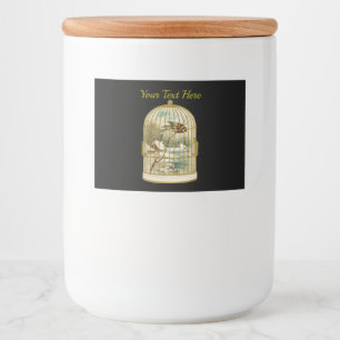 Golden Birdcage Winter Kabine Szene Bird Black Lebensmitteletikett