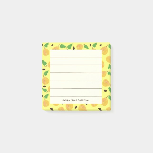 Golden Birnen Kollektion Gelb Hell Post-it Klebezettel (Vorderseite)