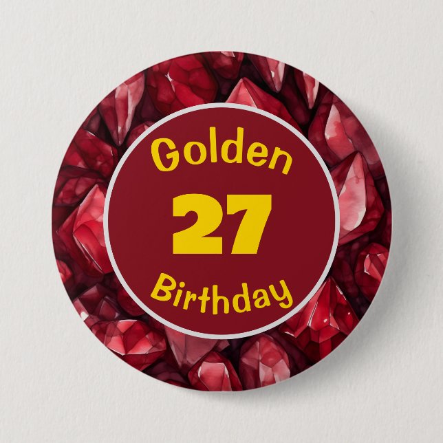 Golden Birthday Juli Birthstone Custom Button (Vorderseite)