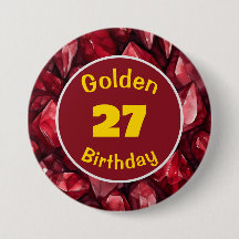 Golden Birthday Juli Birthstone Custom Button