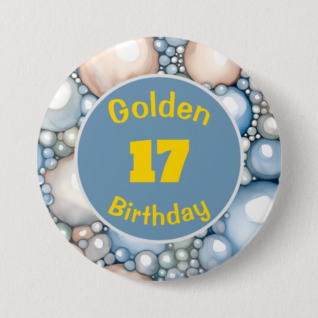 Golden Birthday June Birthstone Custom Button (Vorderseite)