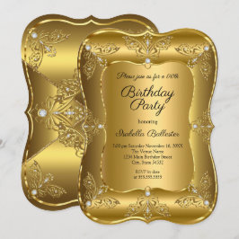 Golden Birthday Party Gold Elite Diamond Einladung
