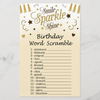Golden Birthday Word Scramble Game