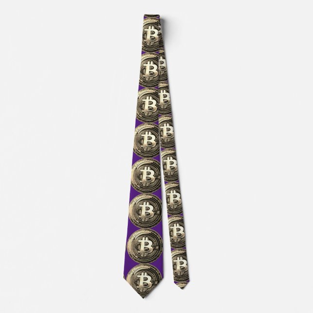 Golden Bitcoin Neck Tie Krawatte (Vorderseite)