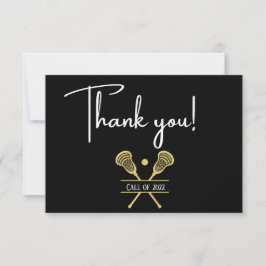 Golden Black and White Lacrosse Sport Vielen Dank  Dankeskarte