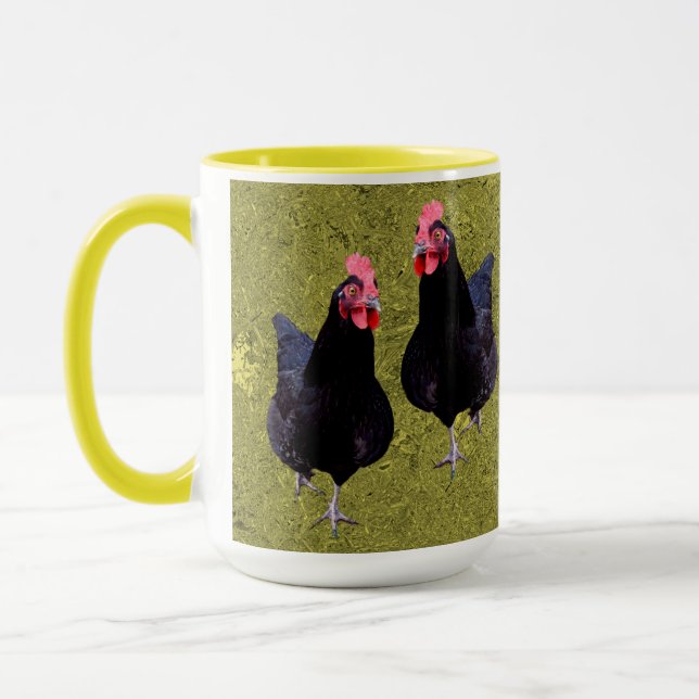 Golden Black Chickens, Coffee Tasse (Links)