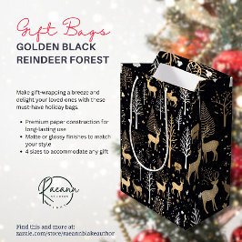 Golden Black Christmas-Geschenktasche Mittlere Geschenktüte