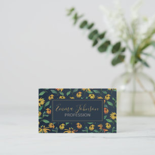Golden Black Mit Augen Daisy Blume Dunkelblaues De Visitenkarte