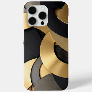 Golden & Black Overlapping Geometrie Abstrakt Case-Mate iPhone Hülle