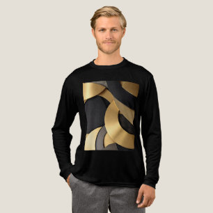 Golden & Black Overlapping Geometrie Abstrakt Tri-Blend Shirt