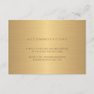 Golden Black Wedding Hotel Unterkunft Begleitkarte