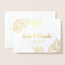 Golden Blätter Liebe & Danke Hochzeitsstift Foto