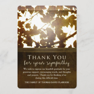 Golden Blätter Nostalgie Danke Sympathy Card
