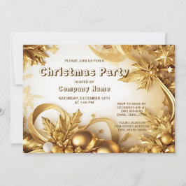 Golden Blätter Weihnachts-Party Feierliche Einladu Einladung