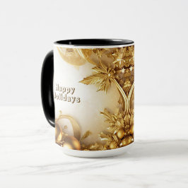 Golden Blätter Weihnachts-Tasse Tasse