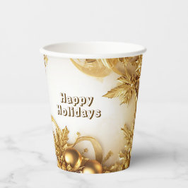 Golden Blätter Weihnachts-Weihnachtszeitung Cups Pappbecher