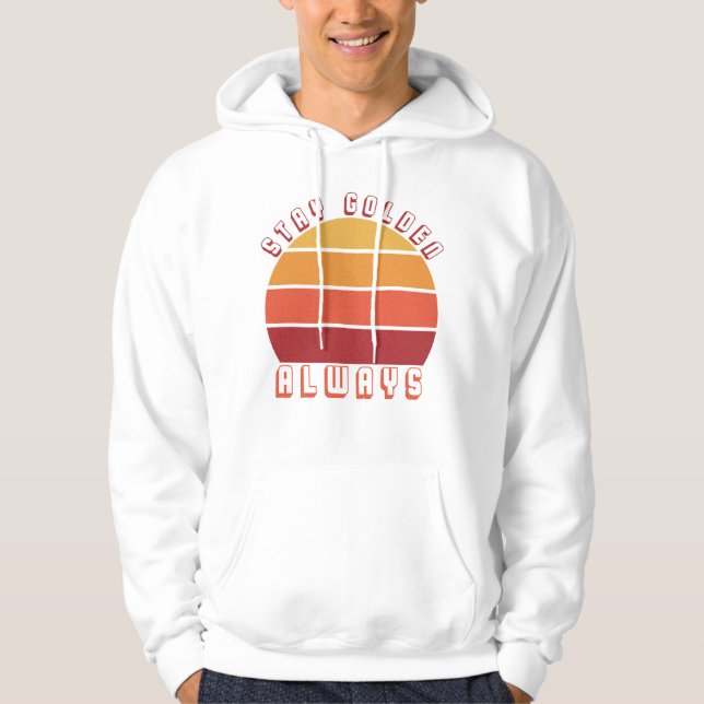 Golden bleibe, immer - Retro-Sonnenuntergang Motiv Hoodie (Vorderseite)