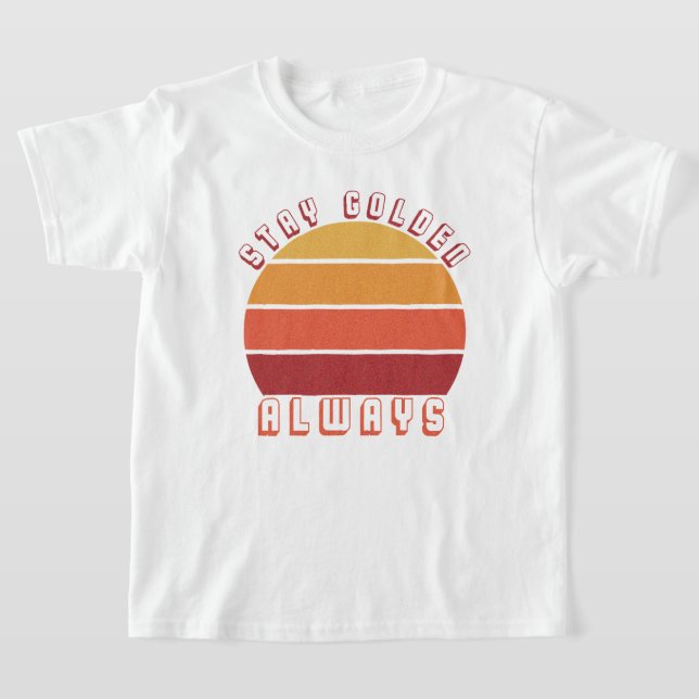 Golden bleibe, immer - Retro-Sonnenuntergang Motiv T-Shirt (Ablage )