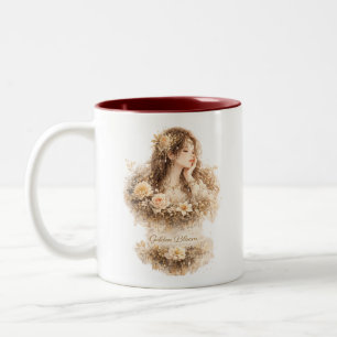 Golden Bloom Blumen-Tasse Zweifarbige Tasse