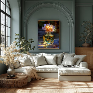 Golden Bloom Elixir - Dreamlike Floral Parfüm Leinwanddruck