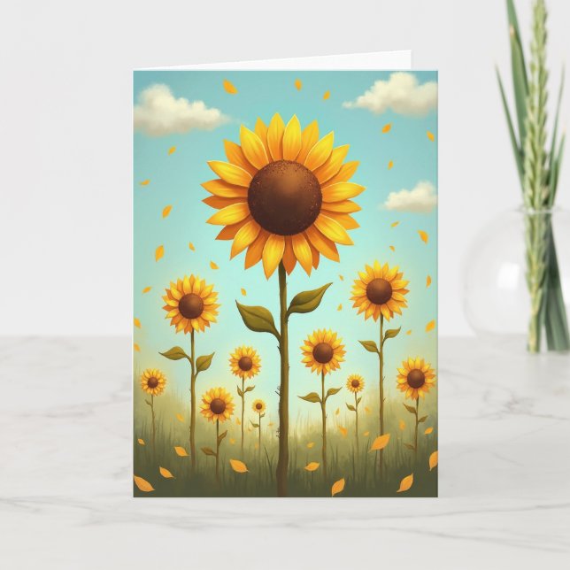 Golden Bloom Field Pattern Card Karte (Vorderseite)