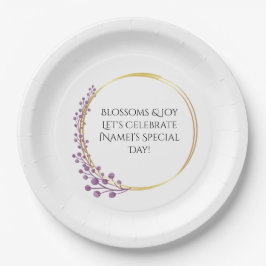 Golden Bloom Floral Geburtstagsparty Pappteller