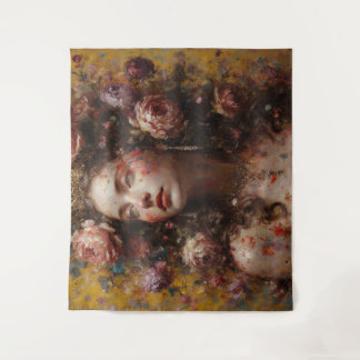 Golden Bloom Goddess – Large Horizontal Wall Tapes Wandteppich