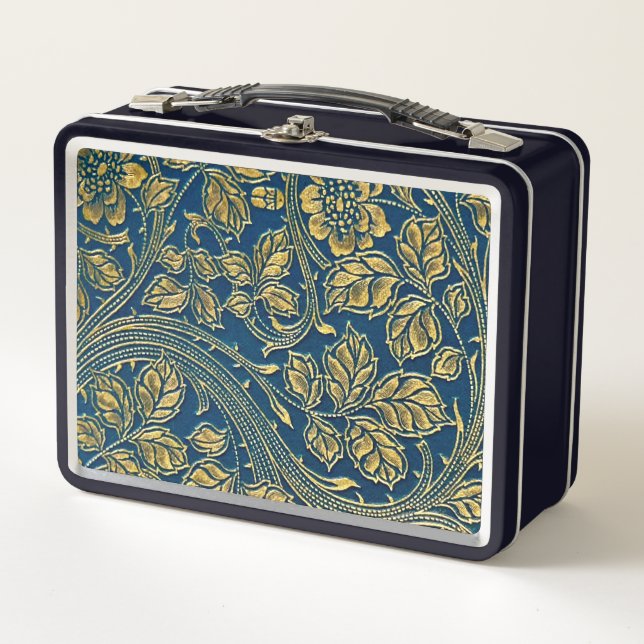 Golden Blossom Elegance Metallbox Metall Brotdose (Vorderseite)