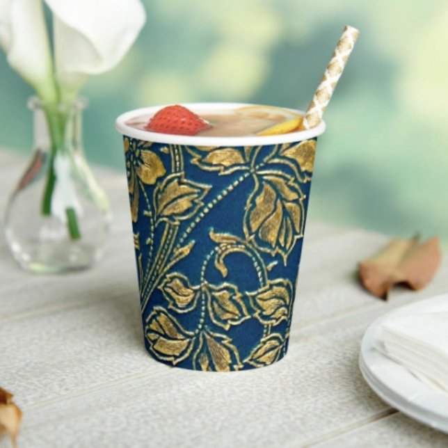 Golden Blossom Elegante Papiertasse Pappbecher (Von Creator hochgeladen)