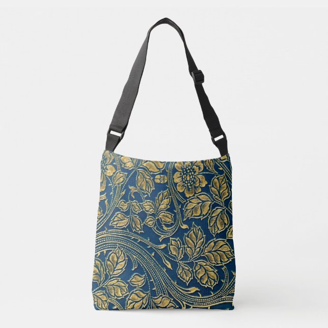 Golden Blossom Elegantes Kreuz Bag Tragetaschen Mit Langen Trägern (Vorderseite)