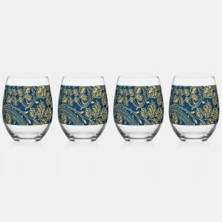 Golden Blossom Eleganz  Weinglas Ohne Stiel